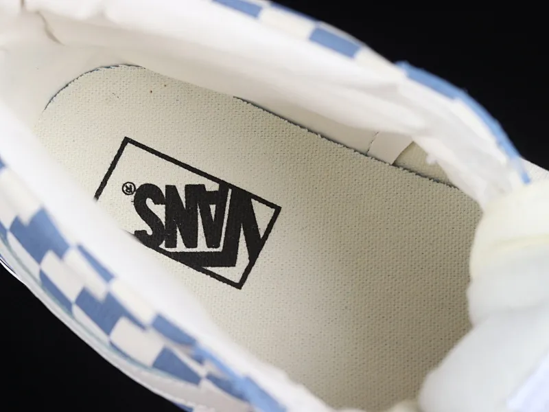 All categories Vans Vans series Vans Mid Vans Sk8-Mid Vans official haze blue checkerboard retro mid-top canvas vulcanized skateboard shoes VN0A391FOQN